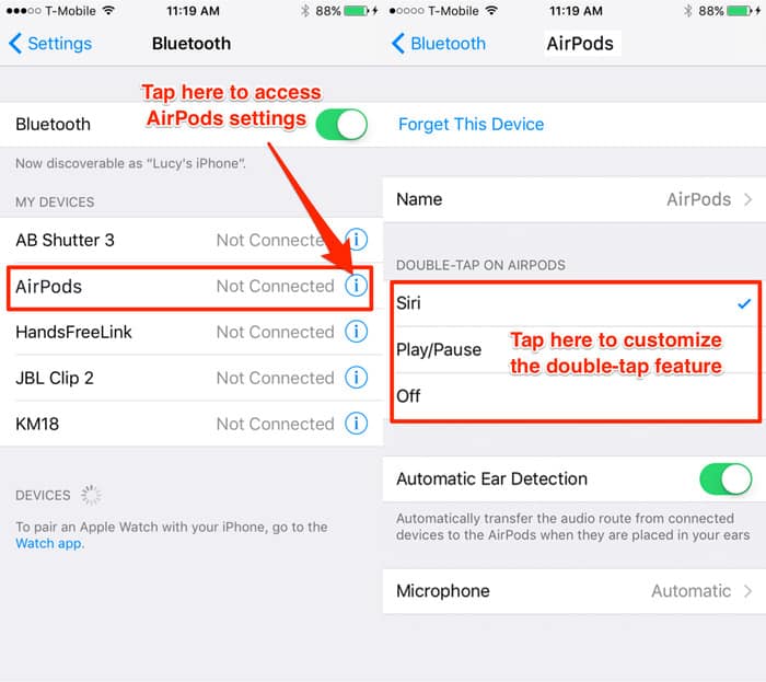 AIRPODS DOUBLE-TAP SETTINGS