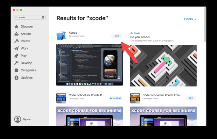 Install Xcode from App Store
