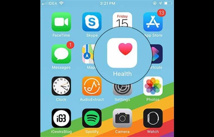 Open Health App iPhone