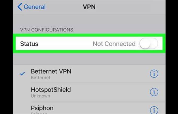 Turn Off VPN iPhone