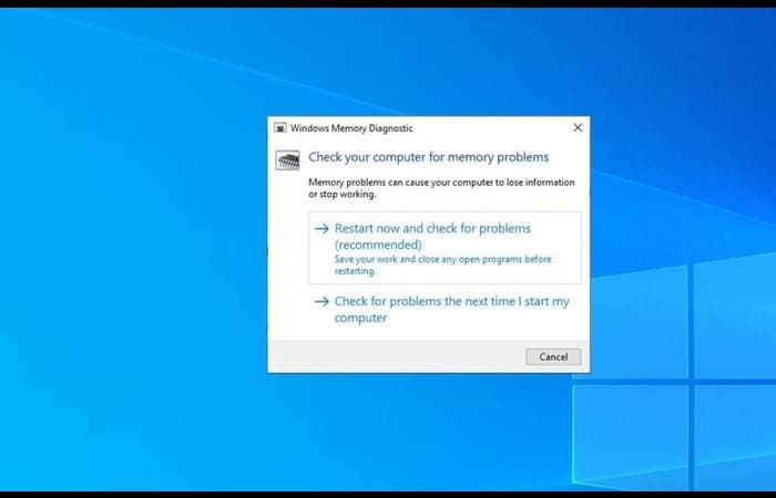 Windows 10 Memory Diagnostic tool