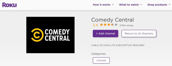 Activate CC.com (Comedy Central) on Roku